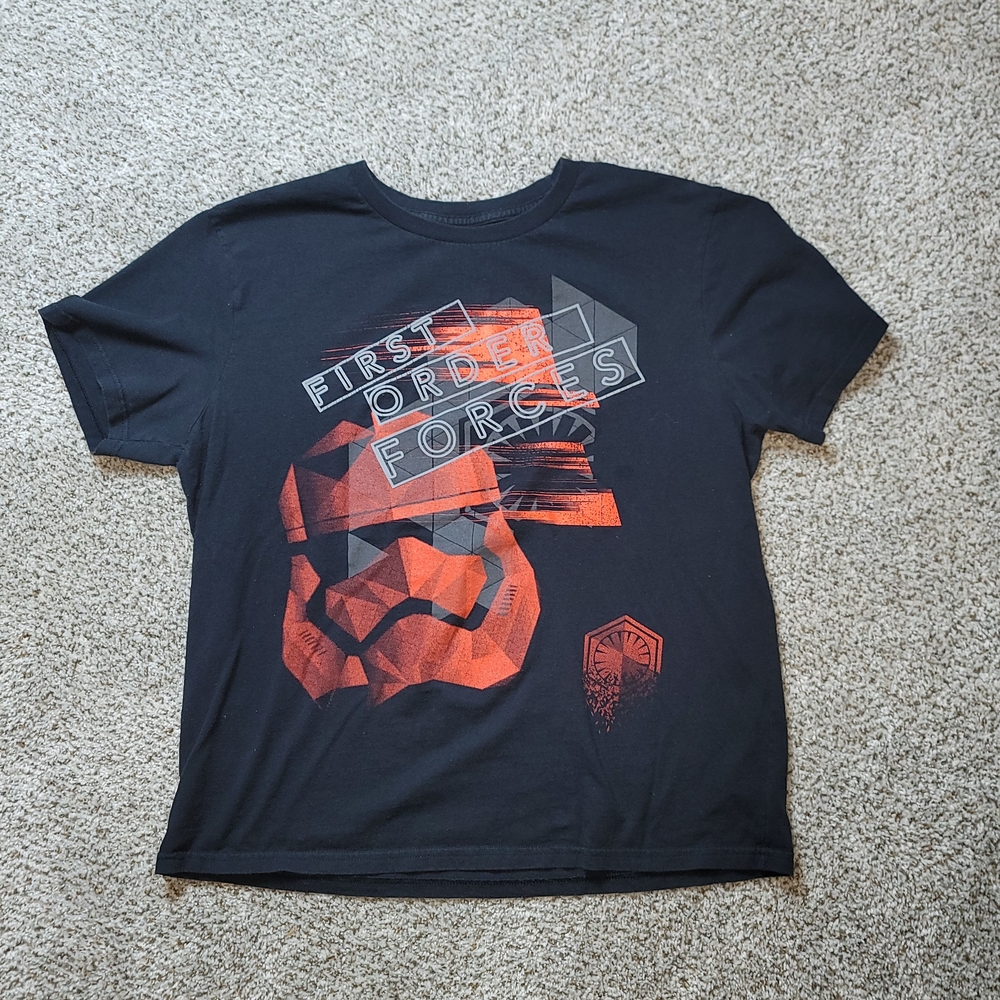 Mens Star Wars Stormtrooper First Order Forces Black Cotton T-shirt Size Large